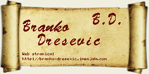 Branko Drešević vizit kartica
